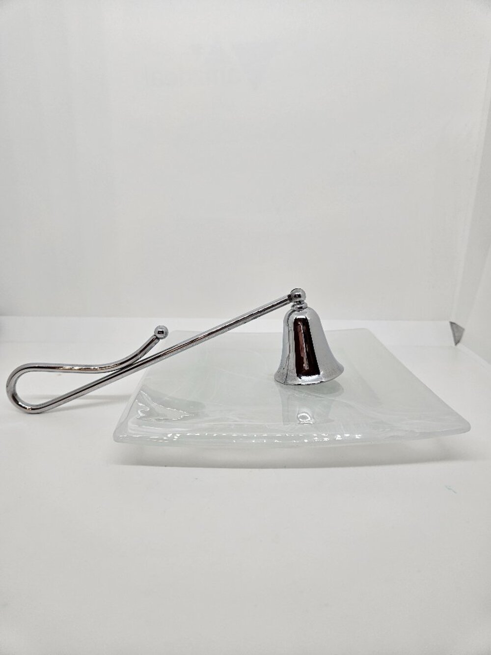 Vintage PartyLite Indulgences Glass Pillar Candle Holder with Candle Snuffer